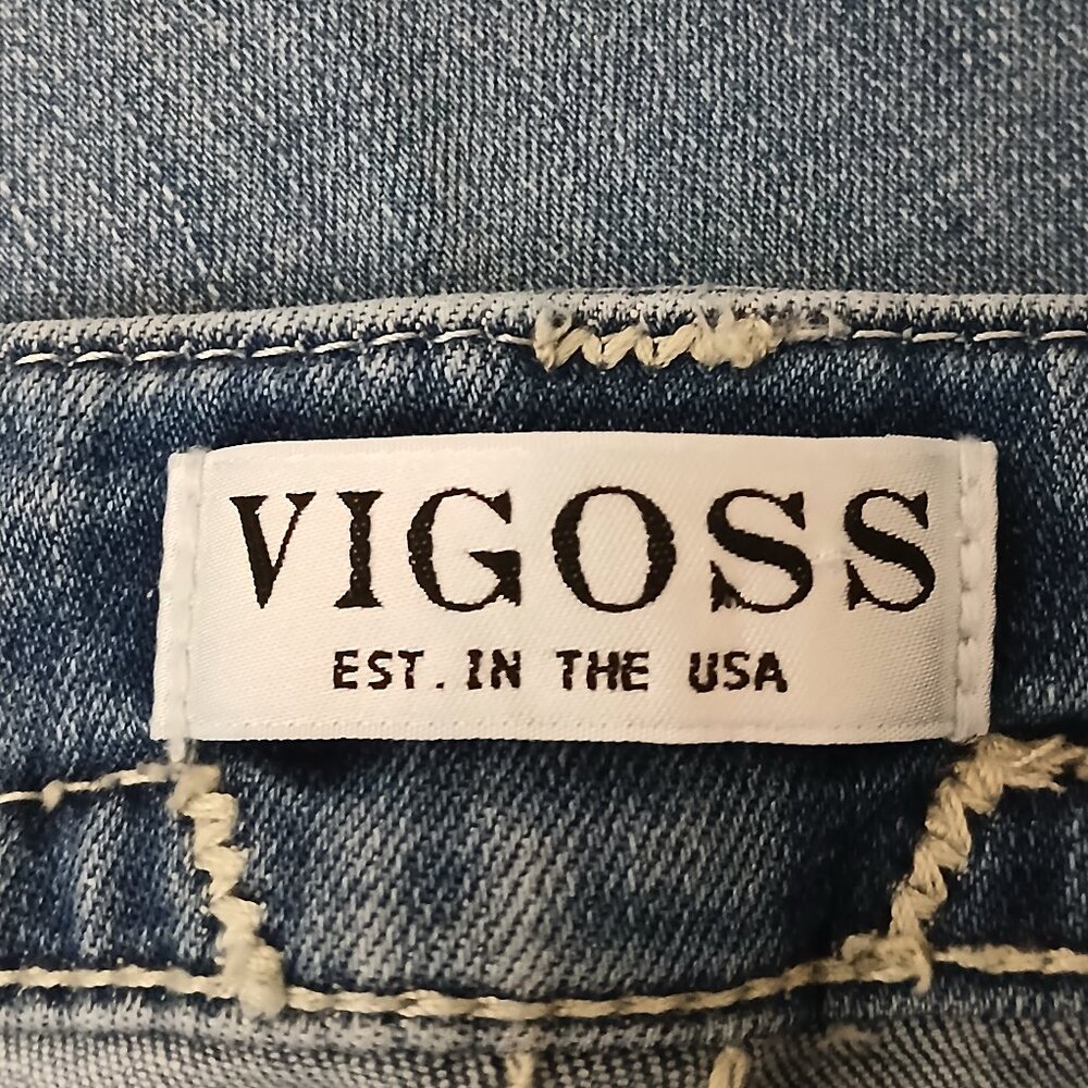 Vigoss Jeans 8 Slim Boot Cut Low Rise Light Wash Denim Stretch - Picture 7 of 10